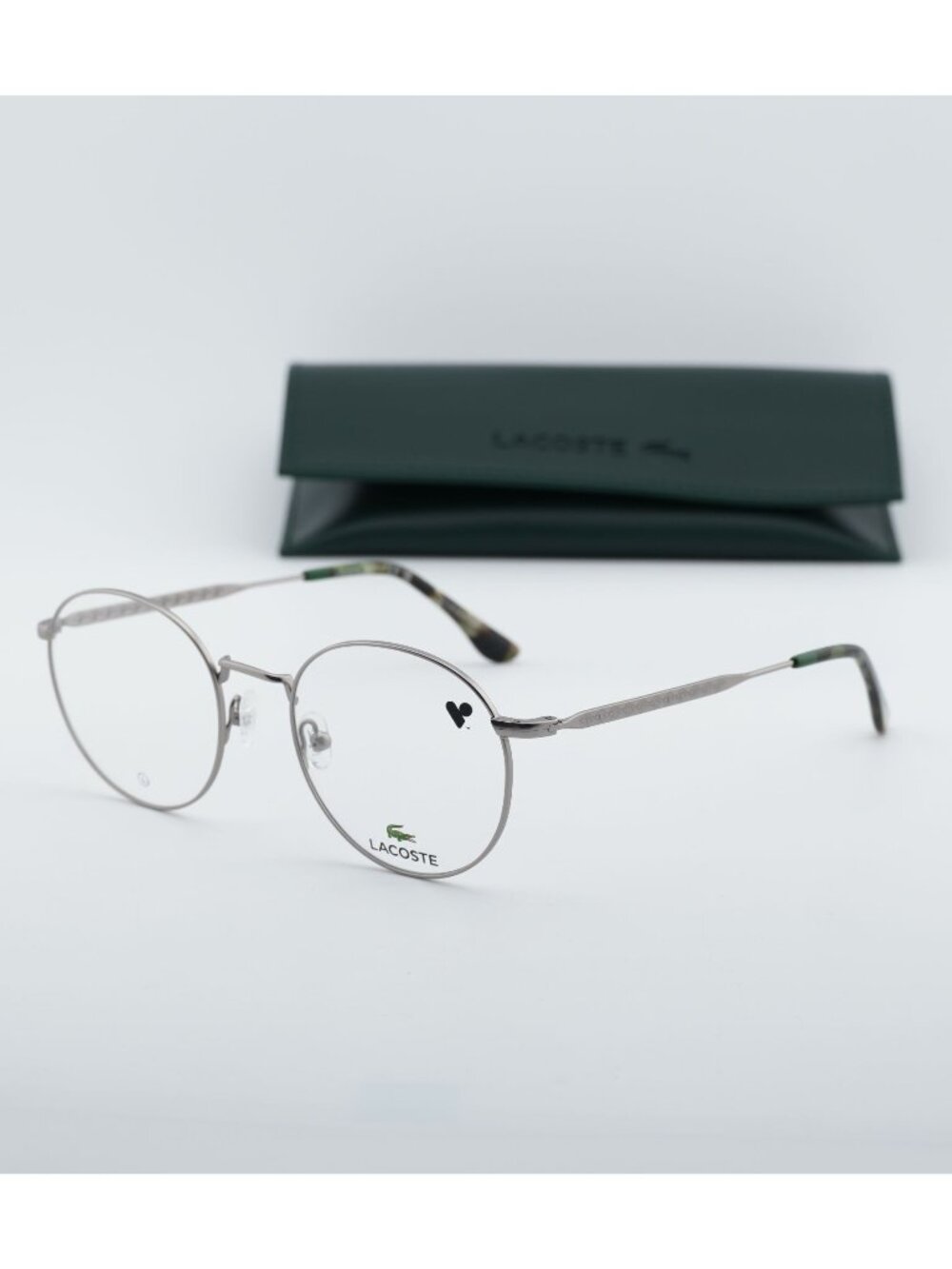 Lacoste L2308 033 Round 51mm Eyeglasses - Gunmetal